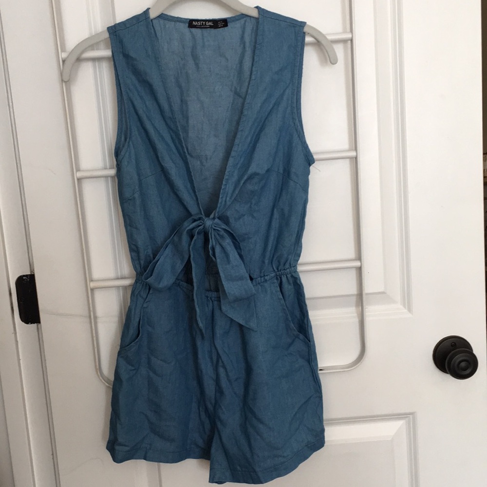 NWOT Nasty Gal Chambray Romper - Picture 2 of 5